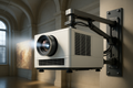 High-lumen laser projector bundle with a short-throw lens and wall-mount bracket, optimized for large sanctuaries and museum displays. Designed for crystal-clear images in bright ambient light environments